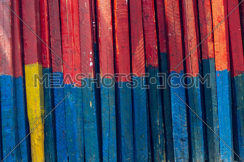 A background of colored wooden boards, half-182080 | Meashots