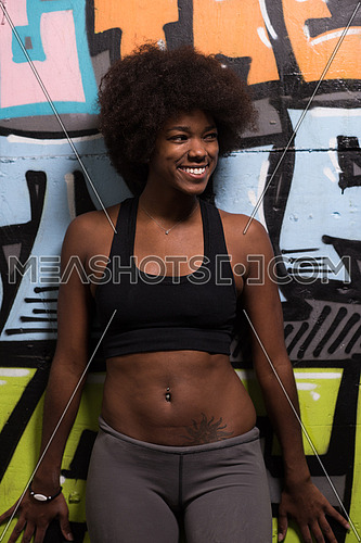 black woman after a workout at the gym-163003