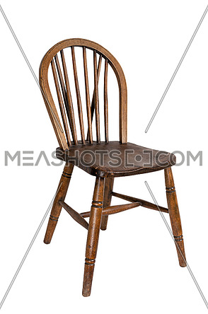 Retro wooden french dining chair isolated on white background including clipping path