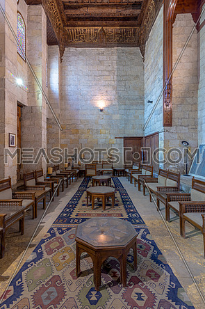 Lounge at the mausoleum of Sultan al Ghouri, al Azhar district, Cairo, Egypt