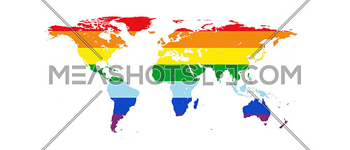 World Map In Peace Colors Isolated On White Background 3d Illust Meashots