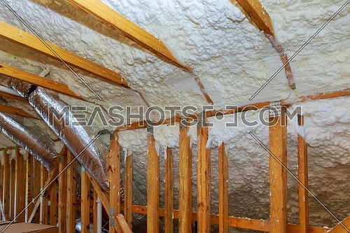 New Home Construction With Installation Of Termal Insulation