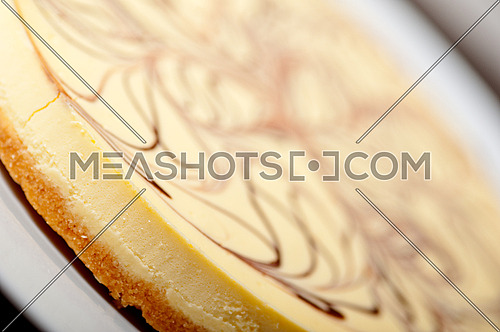 fresh baked classic Cheese cake with chocolate topping