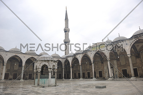 Sultan ahmet mosque yard in istanbul turkey