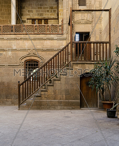 Courtyard of Zeinab Khatoun house, a historic house in Old Cairo, Egypt. Zeinab Khatoun house is one of the most remarkable houses left nowadays
