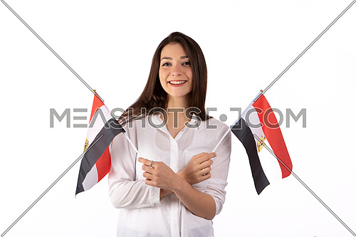 a female girl supporting Egyptian football team