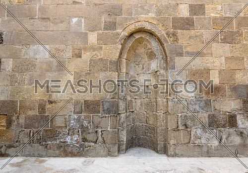 Stone wall with embedded niche, Exterior wall of Mausoleum of al-Salih Nagm Ad-Din Ayyub, Cairo, Egypt