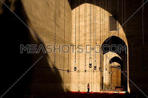 Shades and light showing the majisctic Northern corner at El Rafai Mousque, Cairo, Egypt