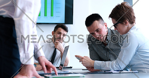 Business Partners Meeting In Modern Office