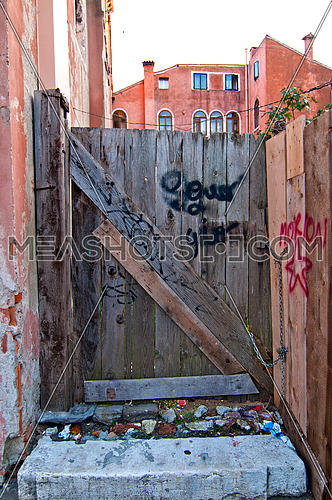 Venice Italy unusual old door dettail view