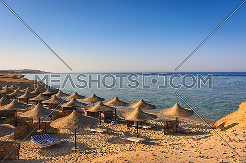 Isolated Reefs on Red sea beach resort in Egypt.