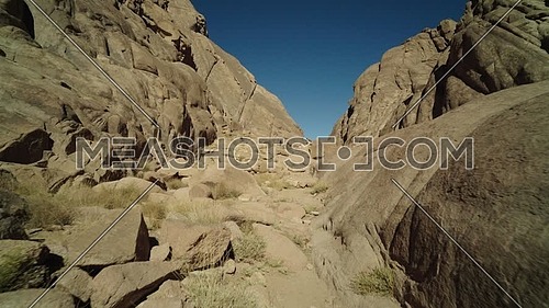 Track in shot for passage in Sinai Mountain at day.
