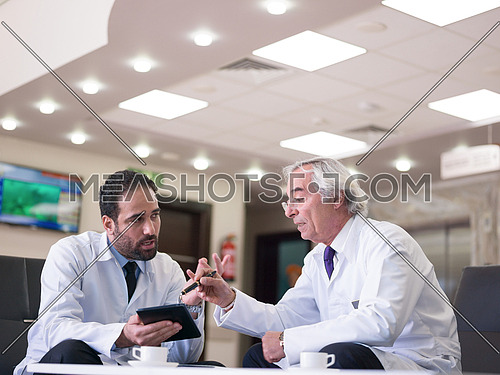 medical staff in meeting together in hospital