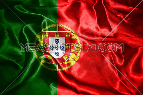 Portugal National Flag Waving In The Wind 3D illustration