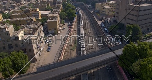 Reveal Shot from Drone for Metro Station in cairo at day