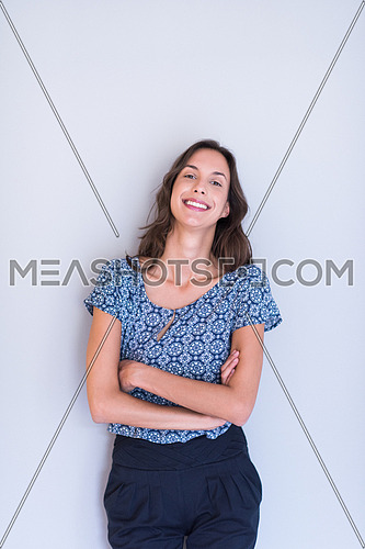 portrait of Beautiful young woman isolated on white background