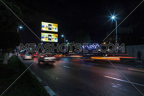 Shot for traffic at Salah Salim Street at Night