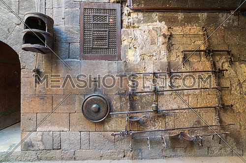 Old copper scale located at the courtyard of Bayt el Kredlea, also knows as Gayer Anderson house, adjacent to Mosque of Ahmad ibn Tulun, Sayyida Zeinab neighborhood, Cairo, Egypt