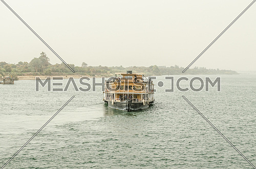 A ship sailing in river Nile in Egypt