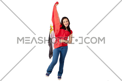 Egyptian female fan with Egyptian flag