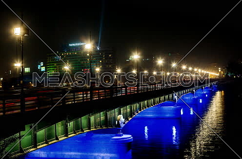 Fixed Shot for Qasr Al Nile Bridge at Night