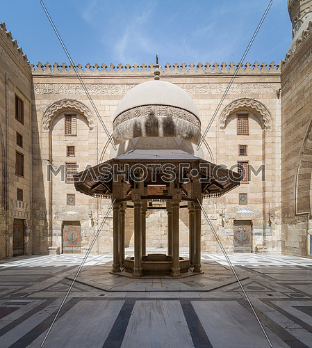 Ablution fountain mediating the courtyard of Al-Sultan Al-Zahir Barquq Mosque, Al Moez Street, Cairo, Egypt