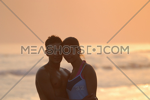 Romantic couple by the beach