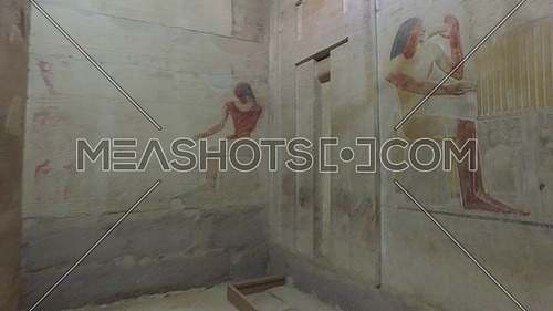 Pharaonic paintings inside Saqqara Pyramid.