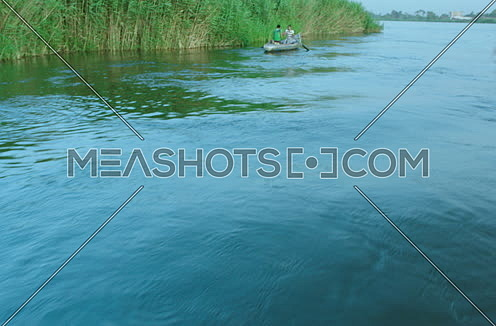 Follow shot for a boat sailing in The River Nile