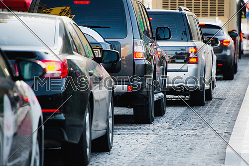 traffic in Dubai, cars movingin the streets