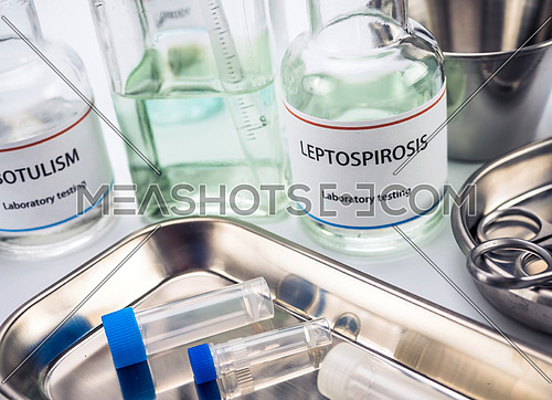 Test leptospirosis in laboratory, conceptual image, composition horizontal