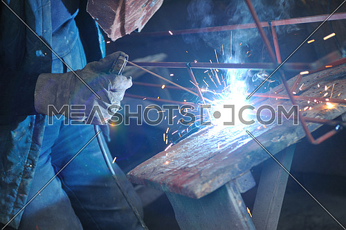 weld machine worker hard industry business