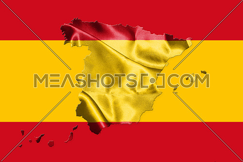 Spanish National Flag With Country Name Written On It 3D illustration