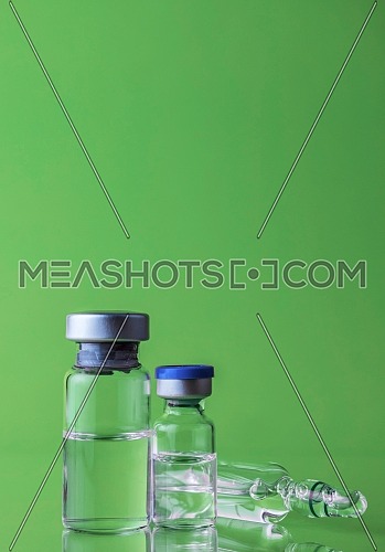 Medicine in vials , ready for vaccine injection