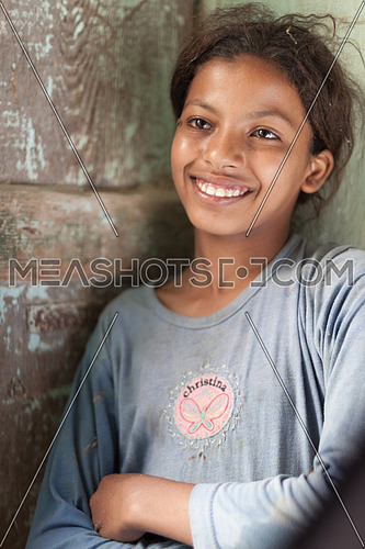 A smiling young girl whom I met in the street of Tunis Village in Fayoum, Egypt