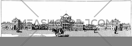 The palace of the Military Academy, vintage engraved illustration. Paris - Auguste VITU â 1890.