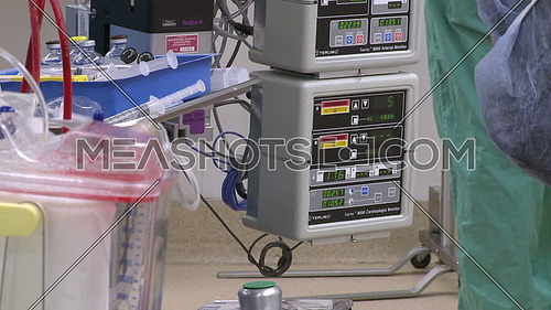 close up shot for Cardiopulmonary bypass operator face