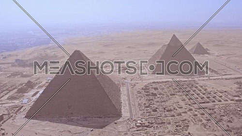 Reveal Shot Drone for The Great Pyramids of Giza at day