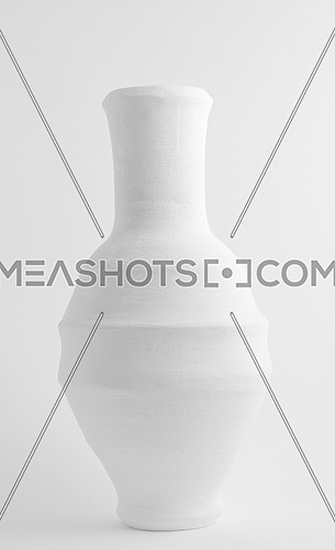 White pottery vessel on white background