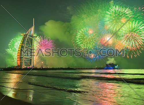 Burj Al Arab Green Fireworks