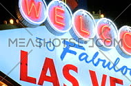 Evening at Vegas sign - pan down (1 of 2)