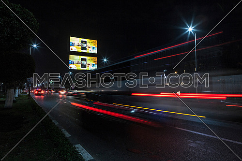 Shot for traffic at Salah Salim Street at Night