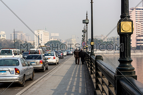 Long Shot for inside Qasr Al Nile Bridge at Day