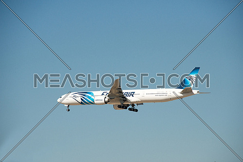 EgyptAir Boing 777-300 ER Airplane landing