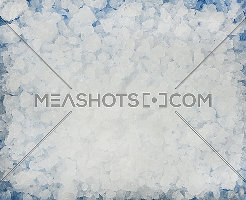 Close up background texture of crushed ice, directly above