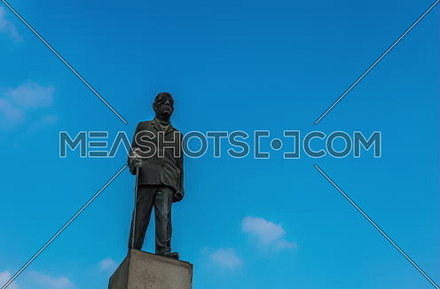 fixed shot for Naguib Mahfouz Statue at Cairo at Day