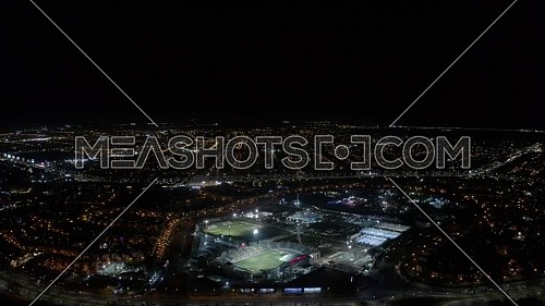 Aerial shot for Petro Sport Club at New Cairo,  Egypt at night