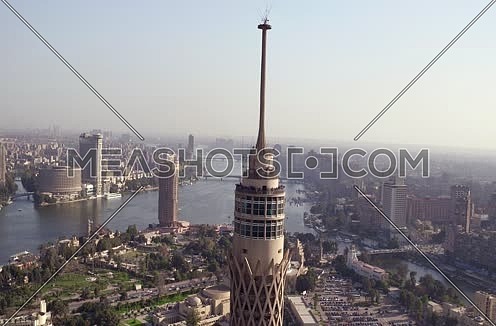 Aerial Shot for Cairo Tower at Cairo at Day