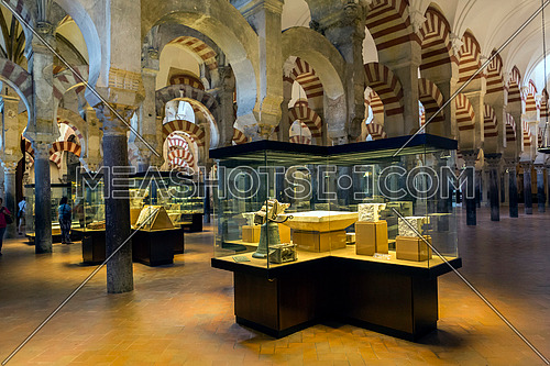 CORDOBA, SPAIN - September, 27, 2015: Interior of Mezquita-Catedral, a medieval Islamic mosqueï»¿ that was converted into a Catholic Christian cathedral, UNESCO World Heritage Site, Cordoba, Spain