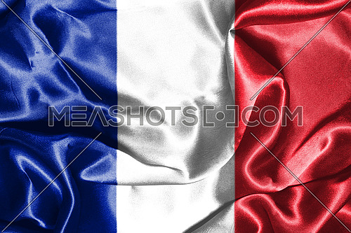National Flag Of France Waving in the Wind 3D illustration